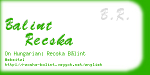 balint recska business card